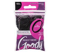 Goody Ouchless Polyband Lot de 150 élastiques à cheveux pour femme - Noir - Cheveux fins - Accessoires de cheveux pour coiffer avec facilité et garder vos cheveux en sécurité - Parfait pour des