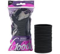 Goody Ouchless Women's Elastic Hair Ties - 70 Count, Black - 4MM for Medium Hair - Long-Lasting Braids, Ponytails, and More - Pain-Free Hair Accessories