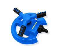 Goodyear - Arroseur de Jardin 360° à 3 Bras et 12 Buses, portée réglable jusqu'à 13,5 m, Surface de Couverture 70-140 m², raccord 1/2", Pression 2,10 Bar, modèle Circulaire