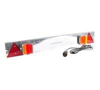 Goodyear - Barre lumineuse arrière LED 1,5 m pour voiture 12 V, signalisation de remorque, avec 2 feux, 2 catadioptres, connecteur 7 broches : frein, clignotant, position, plaque d'immatriculation