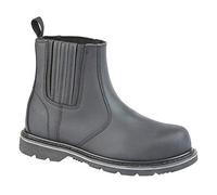 Goodyear Bottes de sécurité pour homme en cuir avec rainures Chelsea - Taille - Noir - Noir , 42 2/3 EU