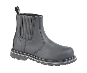 Goodyear Bottes de sécurité pour homme en cuir avec rainures Chelsea - Taille - Noir - Noir , 42 2/3 EU