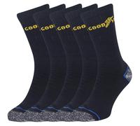 Goodyear Vêtements de travail homme GYSCK004 Chaussettes de travail robustes à talon rembourré et à bout contrasté, Noir, Taille Unique (UK 6-11) (EU 39-46), Paquet de 5