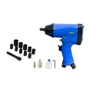 Goodyear - Cle à chocs pneumatique, accessoire pour compresseur, 1/2" avec 10 douilles, 7000 tr/min, 90 PSI, outil pneumatique avec buse, rallonge et mini-pistolet à graisse