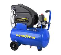 Goodyear - Compresseur d'air 24 litres. Capacité d'aspiration de 210 litres/minute. Puissance 2 CV. Pression nominale 8 bars. Manomètre Double