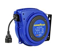 Goodyear Enrouleur de câble automatique - Câble d'extension robuste 1,5 mm² x 15 m avec câble de support pivotant