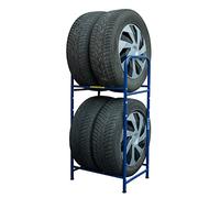 Goodyear Étagère pour 4 pneus, gain de place, hauteur réglable, 2 niveaux, capacité de charge jusqu'à 120 kg, bleu