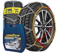Goodyear G14 Lot de 2 chaînes à neige 12 mm pour SUV, camionnettes et 4 x 4 | Pour une utilisation fréquente sur neige et glace, tendeur automatique, câble latéral coloré, homologuées EN 16662-1 et ONORM