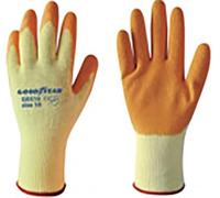 Goodyear Gants en coton et latex taille 10 blanc/orange, gants de travail
