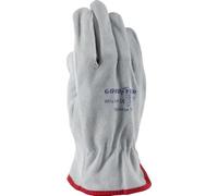 Goodyear Gants en cuir pleine fleur et croûte, taille 10, couleur blanche, gants de travail