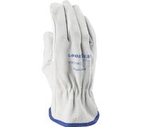 Goodyear Gants en cuir pleine fleur et croûte, taille 8, couleur blanche, gants de travail