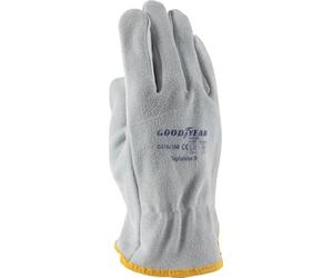 Goodyear Gants en cuir pleine fleur et croûte, taille 9, couleur blanc, gants de travail