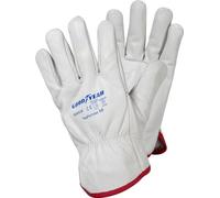 Goodyear Gants en cuir pleine fleur Rump taille 10 couleur blanc, gants de travail