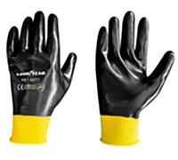 Goodyear Gants en nitrile taille 9 couleur noir avec bande jaune, gants de travail