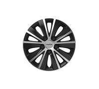 Goodyear Jeu de 4 enjoliveurs de Roues de 15 Pouces Modèle Monaco Noir/Argent. Design Sportif Qui s'harmonise avec l'extérieur du véhicule. Construction Robuste et Durable.
