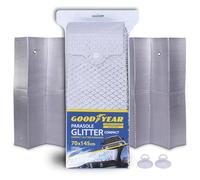 Goodyear Pare-Soleil de Voiture Avant 70 x 145 cm Dobleface avec ventouses - Protection Solaire Pare-Brise Universelle - Gris Grandes écailles - Anti-UV, Thermique, Pliable - Accessoires Auto Été