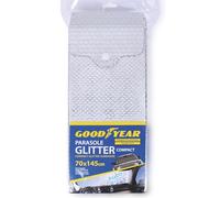Goodyear Pare-Soleil de Voiture Avant 70 x 145 cm Dobleface avec ventouses - Protection Solaire Pare-Brise Universelle - Gris Petites échelles - Anti-UV, Thermique, Pliable - Accessoires Auto été