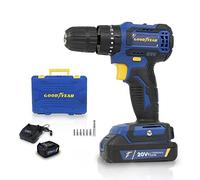 GOODYEAR - Perceuse visseuse à percussion 20V Brushless Batterie lithium 2,0Ah Couple 27 Nm + 11 Accessoires Malette