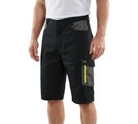 Goodyear Short Travail Homme Cargo - Workwear Short Stretch Léger Résistant, Multi Poches Patch et Zip Short Été Capri (Noir et Gris, 32W)