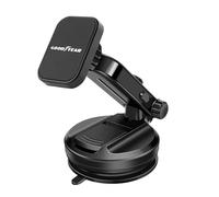 Goodyear Support de téléphone magnétique avec Ventouse Universelle pour Tableau de Bord et Pare-Brise, 2 aimants Inclus, Plaque magnétique pivotante 360°, Bras réglable jusqu'à 15,2 cm, pour IPhone,