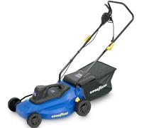Goodyear - Tondeuse électrique 1200 W. Moteur 3 300 TR/Min 230-240 V. Tondeuse avec câble de 32 cm. Largeur de Coupe : 61 x 38 x 27 cm. Sac de Collecte de 35 litres. Hauteur réglable en 3 Positions
