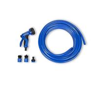 Goodyear - Manguera jardín enrollable 15m | PVC 3 capas anti torsión y anti UV | Pistola de riego 9 posiciones | Conectores rápidos ½" y ¾" | Alta presión, ligera, resistente y fácil de guardar