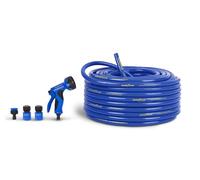 Goodyear - Tuyau d'arrosage rétractable de 25 m, PVC renforcé 3 couches, Résistant aux UV et anti-torsion, Pistolet d'arrosage 9 positions et 3 raccords rapides (1/2", 3/4")