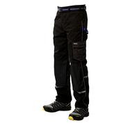Goodyear Workwear Pantalon De Travail De Sécurité Réfléchissant Cargo Multi-Poches Flexible Pour Homme, Noir/Bieu Royal, 34" Taille Jambe Régulière (32")