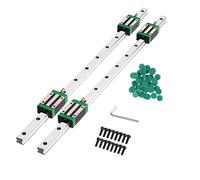 GooEquip Guide linéaire 2 pièces HGR 25-500 mm Rail linéaire avec 4 blocs coulissants, longueur du rail linéaire 500 mm Rails linéaires pour imprimante 3D, machine CNC, appareils électriques