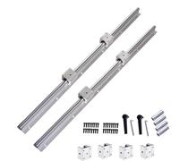 GooEquip Guide linéaire SBR20 3000 mm, 4 rails linéaires de 1500 mm et 8 blocs de roulement SBR20UU + 4 boulons de cheville pour imprimante 3D, machine CNC et appareils automatisés