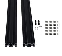 GooEquip Lot de 2 profilés en aluminium 1000 mm V-Slot 2040 - Extrusions - Profilé en aluminium anodisé noir - Rail linéaire pour imprimante 3D et machine de gravure laser CNC