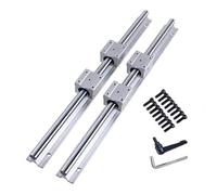 GooEquip Rail de Guidage Linéaire SBR16 800mm, 2PCS Rails Linéaires 800mm et 4PCS Blocs Roulement Glissières à Roulement Linéaire pour Machines Automatisées Routeurs CNC Tours
