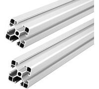 GooEquip Systemprofil Lot de 2 profilés en aluminium 400 mm 4040 Type T Norme européenne 40 x 40 Profil en aluminium extrusion linéaire pour imprimante 3D et machine de gravure laser CNC