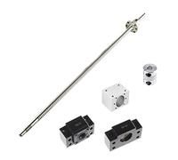 GooEquip Vis à billes roulée SFU1204 250mm Jeu de vis filetées en acier inoxydable avec extrémité usinée, Écrou à billes anti-jeu, support BK10/BF10, boîtier décrous, kit dembrayage et pièces CNC