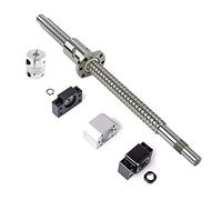 GooEquip Vis à billes roulée SFU1605 750mm Jeu de vis filetées en acier inoxydable avec extrémité usinée, Écrou à billes anti-jeu, support BK12/BF12, boîtier décrous, kit dembrayage et pièces CNC