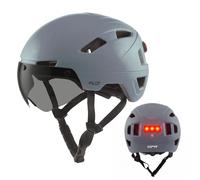 GOOFF® Casque Pilot 3 in 1 Speed Pedelec avec visière Amovible - Casque de vélo léger - Casque Speed Pedelec certifié NTA pour Femmes et Hommes (Gris, XL)