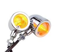GOOFIT 12V 10W Moto Vintage Refit Amber Bullet Flashing Light Phare Lampe Mini Turn Signaux Indicateur Motorbike Racer