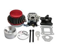 GOOFIT 15mm Racing Carburateur Kit Remplacement pour 2 Stroke Carb Filtre à air Stack 49cc Mini VTT Dirt Bike Pocket