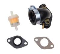 GOOFIT 18mm carburateur collecteur d'admission 90 degrés Tuyau plié Joint de Filtre à Carburant Remplacement pour 4 Temps GY6 49cc 50cc Moteur Taotao ATV Scooter cyclomoteur