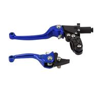 GOOFIT 22mm 1 Paire De Bleu Moto Universelle ASV Antichute Pliant Frein Et Levier d'embrayage CNC