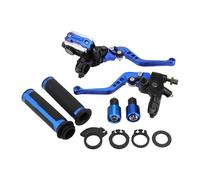 GOOFIT 22mm Bleu Universal Motorcycle Brake Embrayage Levier poignée Frein Pompe Totale + poignée + réservoir d'extrémité de Levier kit de Levier de Frein pour Le Remplacement de Motocross
