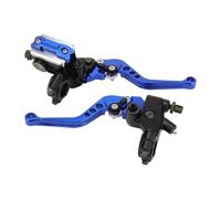 GOOFIT 22mm Bleu Universel Moteur Frein Embrayage Levier Guidon Frein Maître Cylindre Réservoir Leviers de Frein Ensemble de Remplacement pour Dirt Bike Scooters