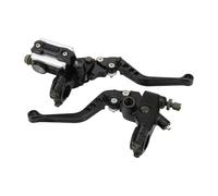 GOOFIT 22mm Noir Remplacement du Kit De Levier De Frein De Réservoir De Pompe Totale De Frein De Poignée De Levier d'embrayage De Frein De Moto Universelle