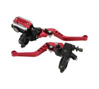 GOOFIT 22mm Rouge Remplacement du Kit De Levier De Frein De Réservoir De Pompe Totale De Frein De Poignée De Levier d'embrayage De Frein De Moto Universelle