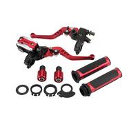 GOOFIT 22mm Rouge Universal Motorcycle Brake Embrayage Levier poignée Frein Pompe Totale + poignée + réservoir d'extrémité de Levier kit de Levier de Frein pour Le Remplacement de Motocross