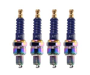 GOOFIT 4 pièces Bleu A7TC Bougie Allumage Remplacement pour 50cc 70cc 90cc 110cc 150 Mobylette Go Kart ATV Scooter
