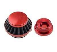 GOOFIT 44mm Filtre à air avec kit Mise à Niveau Base en Aluminium Rouge Remplacement pour 2 Stroke 43cc 47cc 49cc Scooter ATV Mini Véhicule Tout Terrain à Quatre Roues