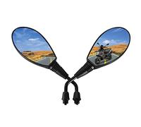 GOOFIT 8mm Clockwise Universel Moto Rétroviseur Scooter Mobylette ATV Mirrors Noir Convient Remplacement pour GY6 Touring Bikes Sport Bike Café Racers Scooters électriques Side Rétroviseurs