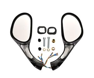 GOOFIT 8mm Noir clair Rétroviseur latéraux latéral miroir avec Clignotant Moto Remplacement pour GY6 50cc 125cc 150cc 250cc Scooter cyclomoteur Miroir de Vue arrière moto avec