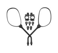 GOOFIT 8mm Rétroviseur Adaptateur de Pince Noire Moto Hors Route Moto Scooter Paire Latéraux avec Support de Guidon Remplacement pour la Plupart des Marques de Moto Street Bike ATV Scooter